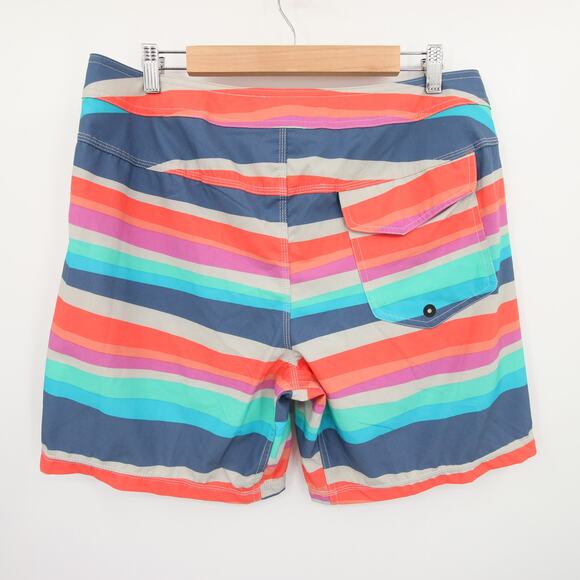 SAXX Swim Trunks Board Shorts Betawave Multicolor Striped Quick Dry Size 34 NWT - Picture 13 of 13